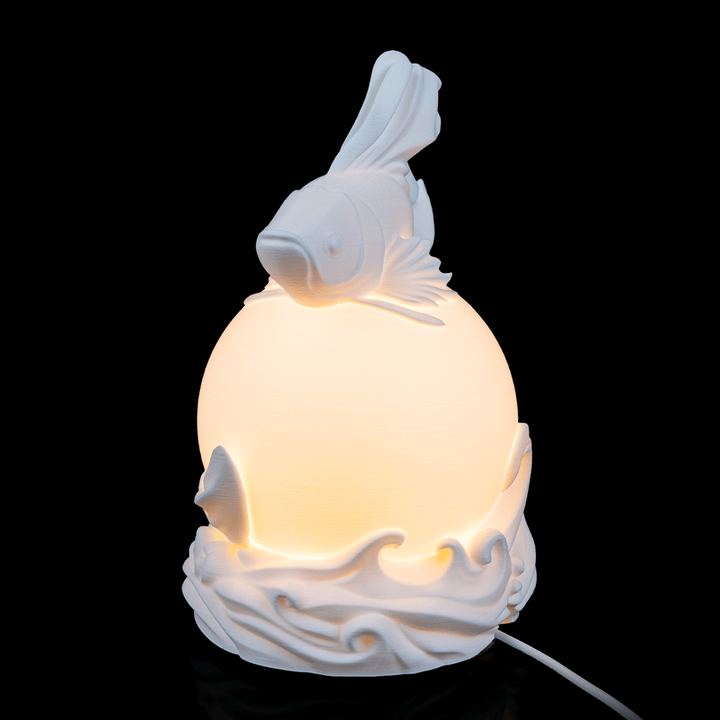 Close-up of Betta Fish Sphere Lamp highlighting detailed flowing fins and layered design