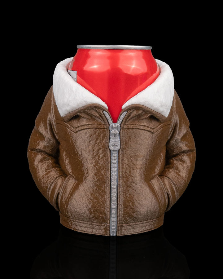 Leather Jacket Can Holder