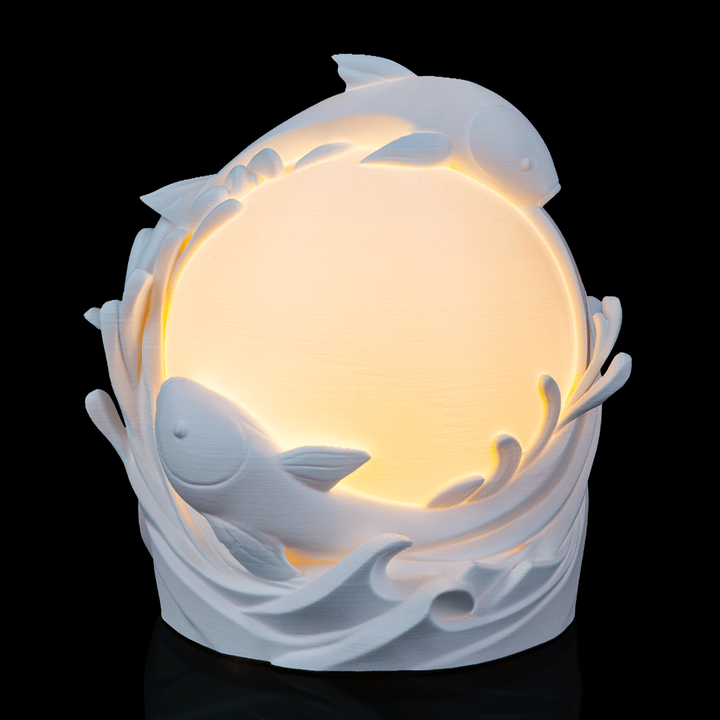 Twin Fish Sphere Table Lamp