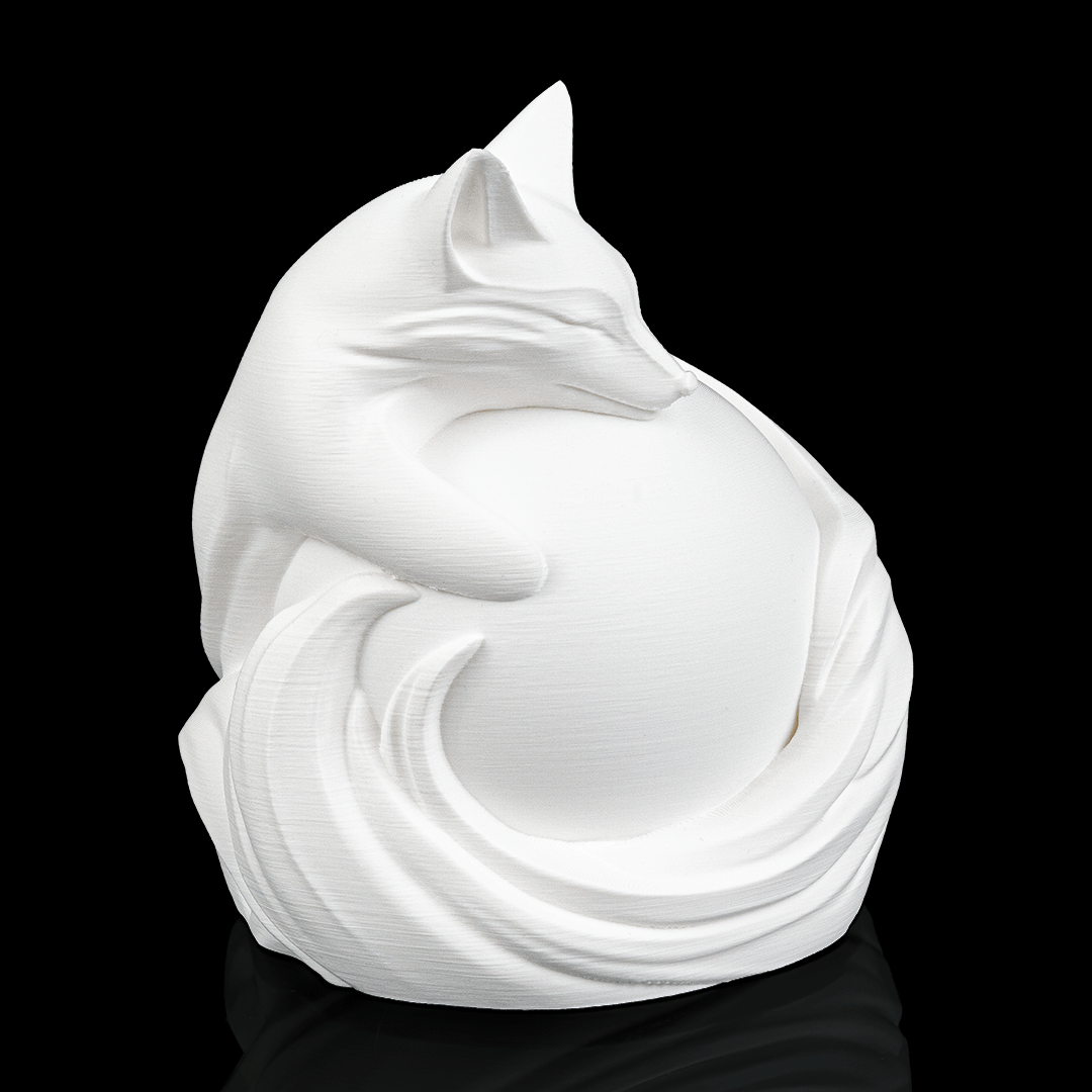 Unlit Vulpine Sphere Desk Lamp showing sculptural fox design wrapped around globe