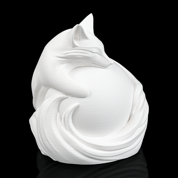 Unlit Vulpine Sphere Desk Lamp showing sculptural fox design wrapped around globe