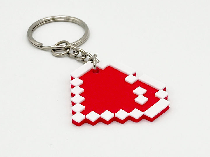 Retro 8-Bit Heart Keychain