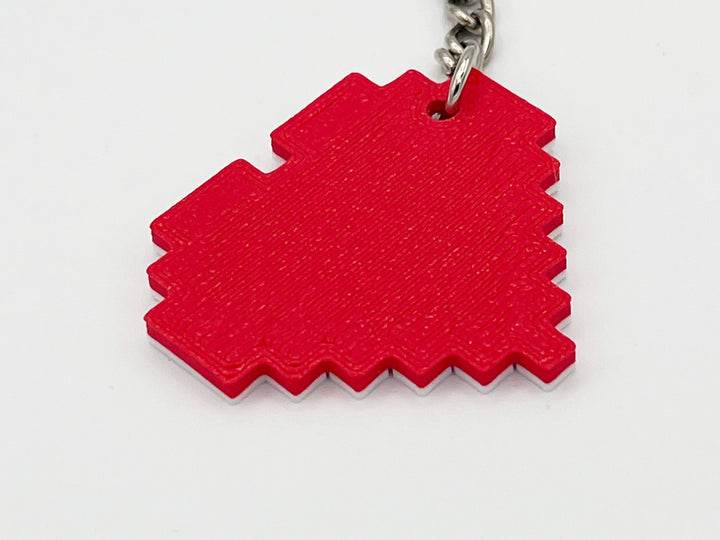 Retro 8-Bit Heart Keychain